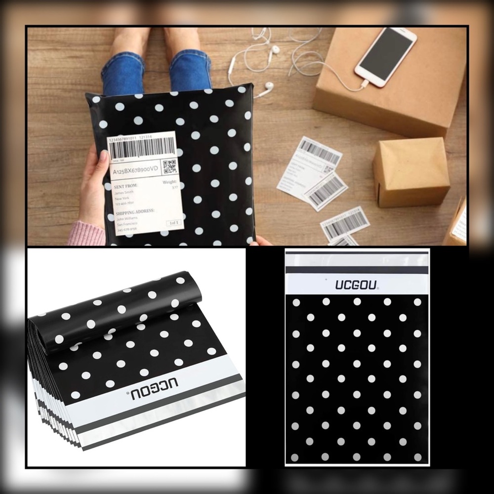 Polka dot poly mailers (10)